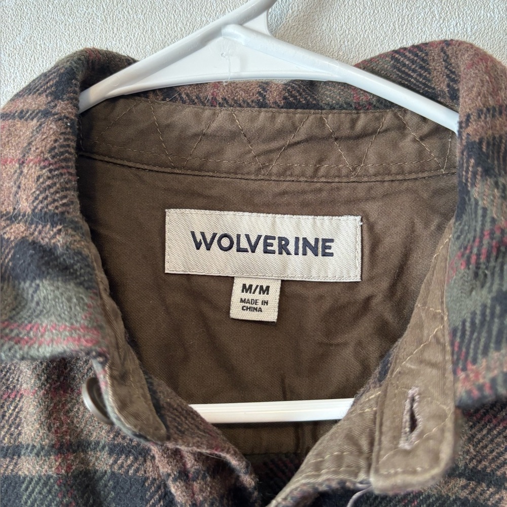 Wolverine | Brown and Green Plaid Casual Shirt | Size Medium - Picture 4 of 6